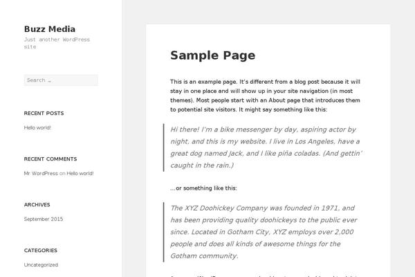 Twenty Fifteen theme site design template sample