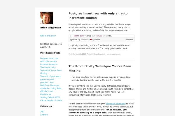 bwigg.com site used Publish