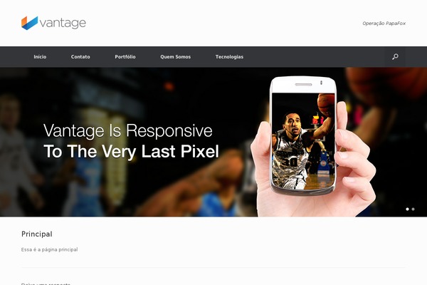 Vantage theme site design template sample