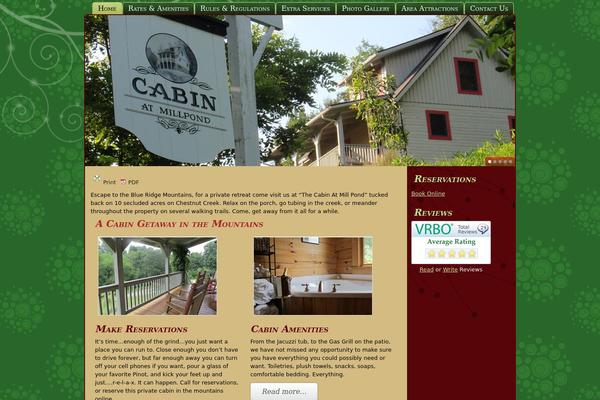 cabinatmillpond.com site used Cabinrentalgalaxvirginia