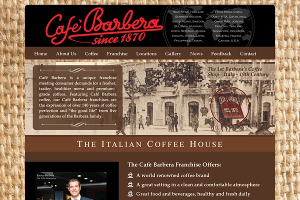 cafebarberafranchise.com site used Caffe1870