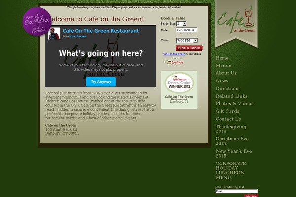 cafeonthegreenrestaurant.com site used Cafegreen