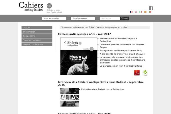 cahiers-antispecistes.org site used Cahiersantispe