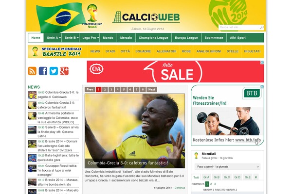 calcioweb.eu site used Calcioweb