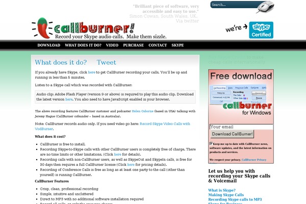 callburner.com site used Trily