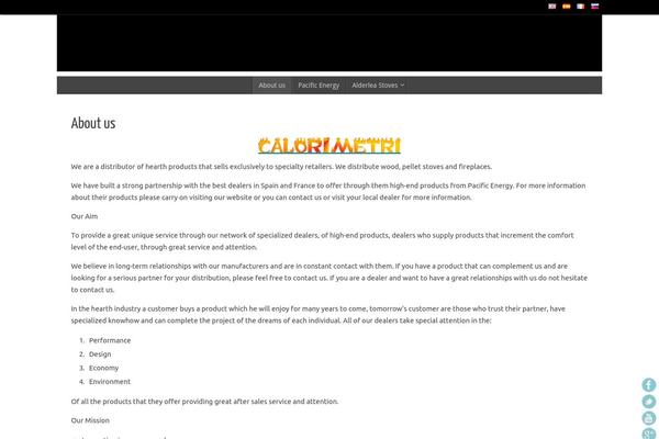 calorimetri.com site used Caloritheme