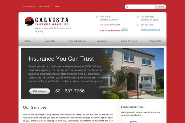 calvistains.com site used Cu-calvista-ins
