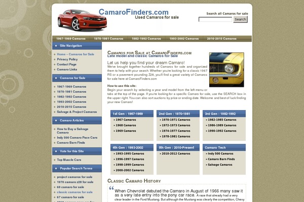 camarofinders.com site used Vetteheadblue