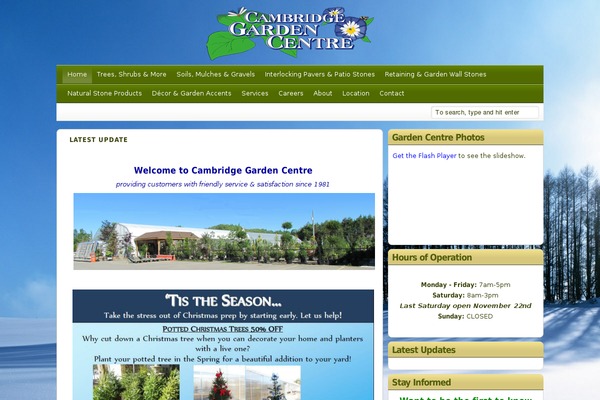 cambridgegardencentre.ca site used Travelblogger