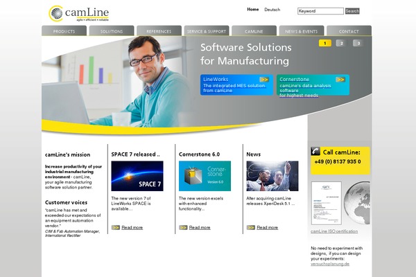 camline.de site used Camline-versuchsplanung