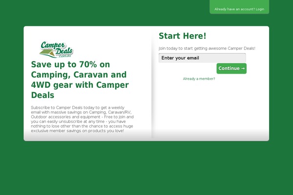 camperdeals.com.au site used Camper-deals