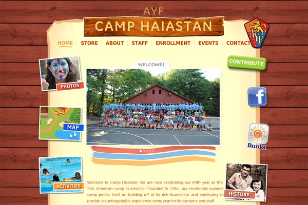 Camp theme site design template sample