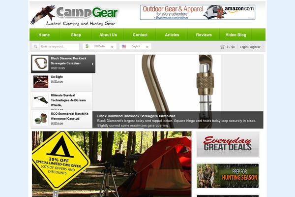 campinggearweb.com site used Shopclone