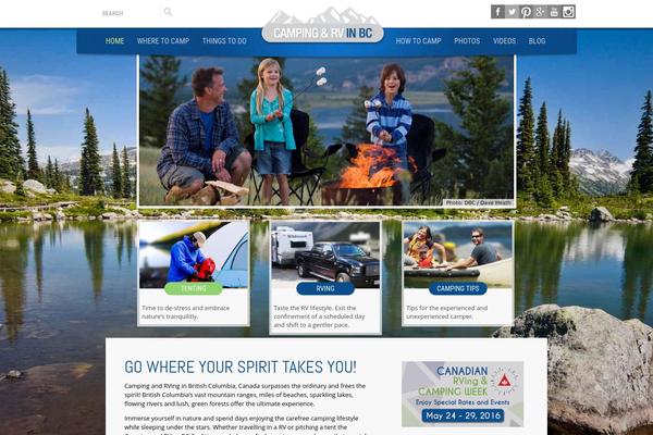 Camping theme site design template sample