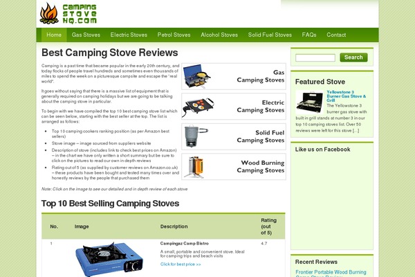 campingstovehq.com site used Light Green