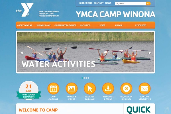 Camp theme site design template sample