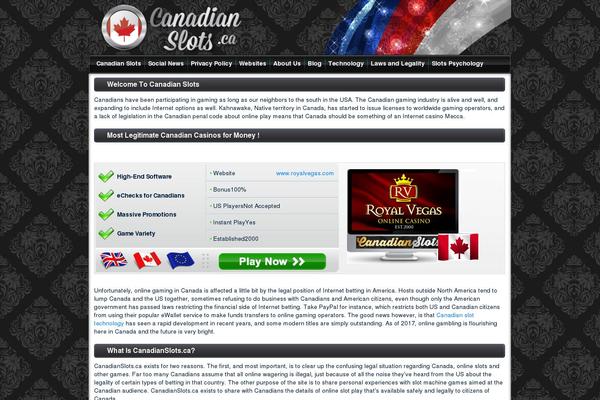 canadianslots.ca site used Theme-echeck
