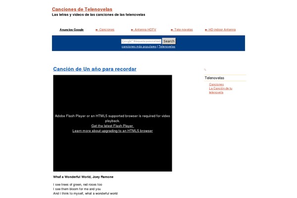 cancionesdetelenovelas.com site used Adformat