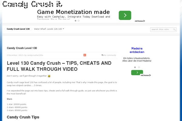 candycrush130.com site used Streamsense