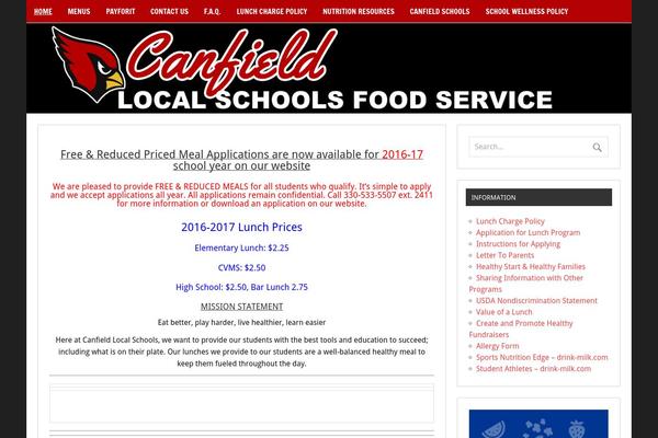 canfieldlocalschoolsfoodservice.com site used Zeedynamicpro
