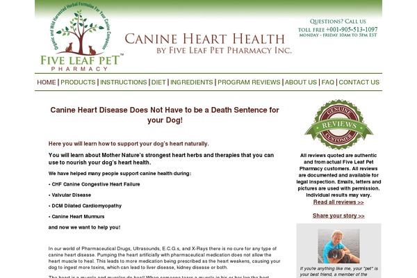 caninehearthealth.com site used Fiveleafpet