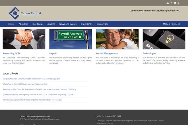 canoncapital.com site used Influential Lite