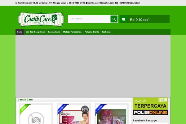 cantikcare.com site used Wp-pasar