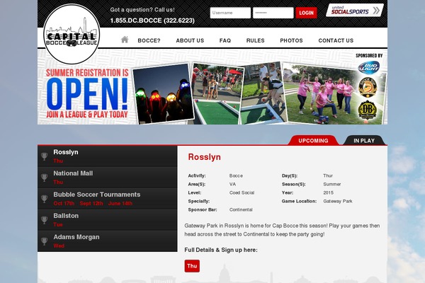 capbocce.com site used Sports-theme