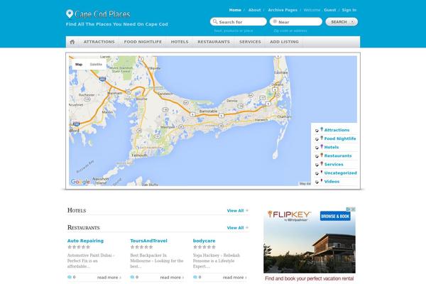 capecodplaces.com site used GeoPlaces
