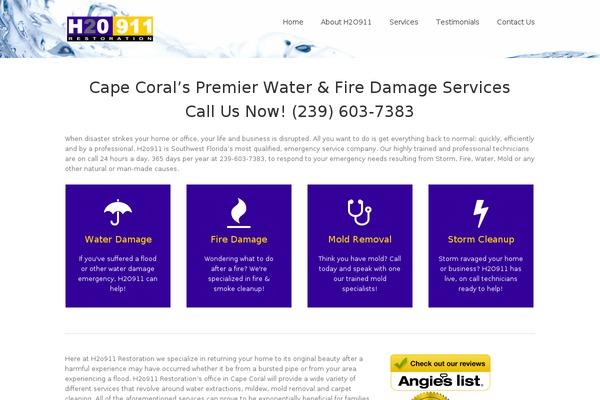 capecoralwaterdamage.com site used H2o911