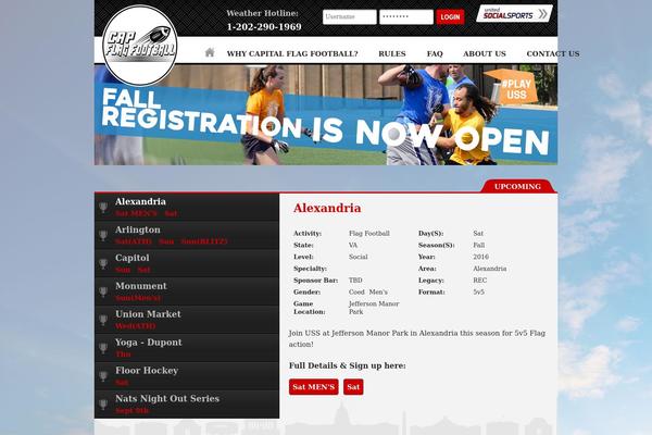 capitalflagfootball.com site used Sports-theme