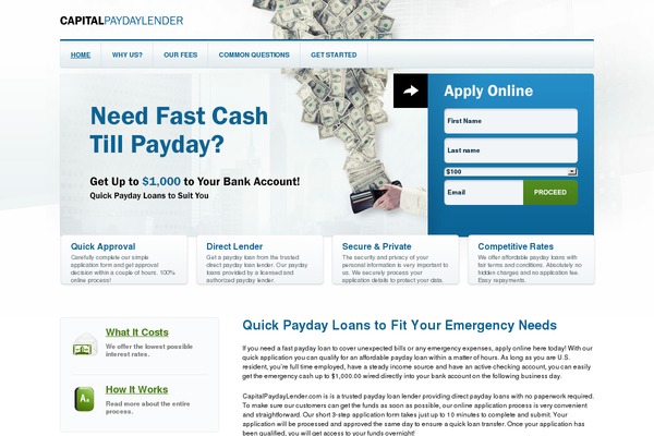 capitalpaydaylender.com site used Cash