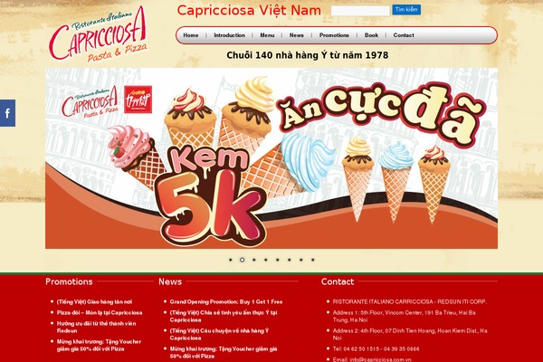 capricciosa.com.vn site used Learningwordpress