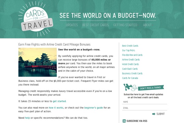 cardsfortravel.com site used Cft