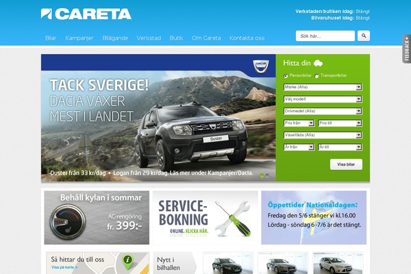 Careta theme site design template sample
