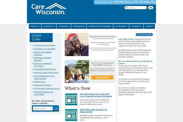 carewisc.org site used Homepage