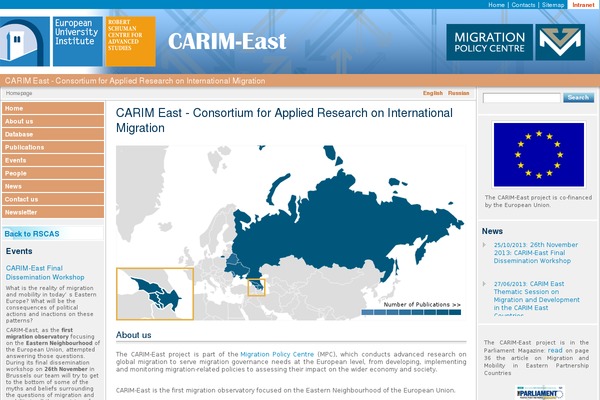 carim-east.eu site used Euitemplate