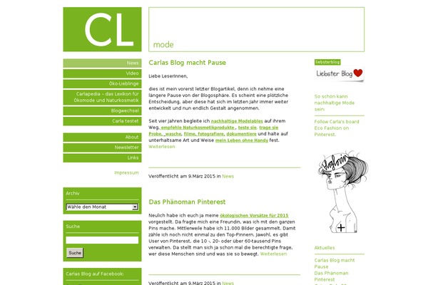 carlasblog.de site used Clog