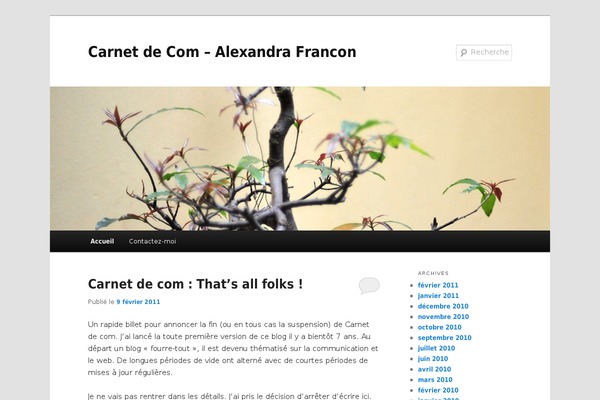 carnetdecom.fr site used Twenty Eleven