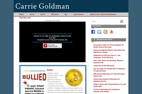 carriegoldmanauthor.com site used Carraline
