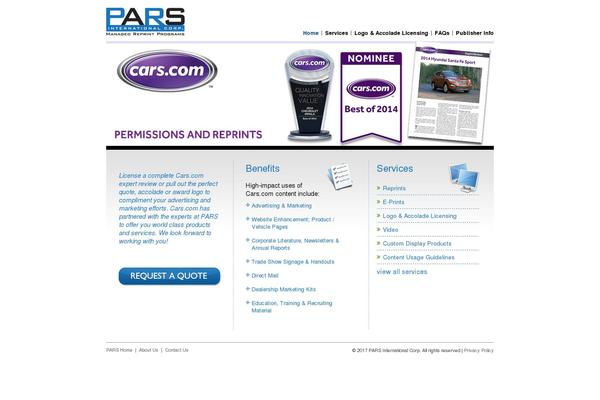 carslicensing.com site used Microsite