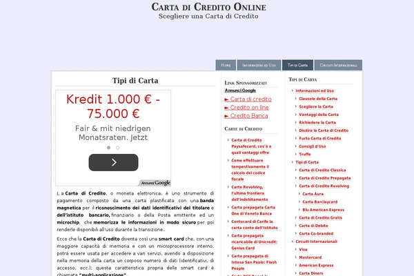 cartadicredito-online.com site used Seashore