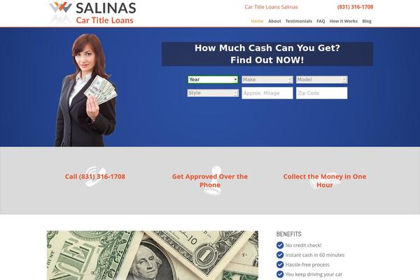 cartitleloanssalinas.com site used Divi