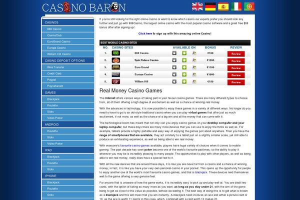 casinobaron.com site used Casinobaron.com