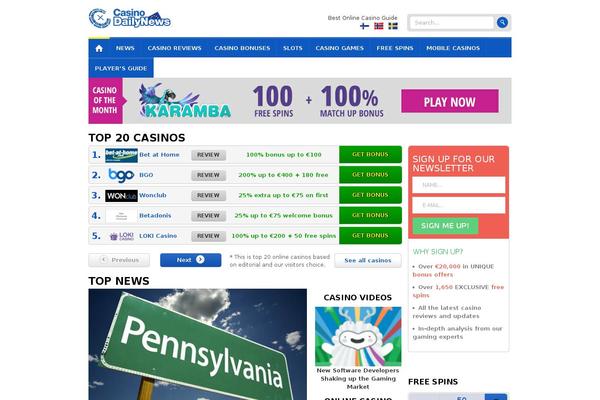 Site using Finix-related-casino plugin