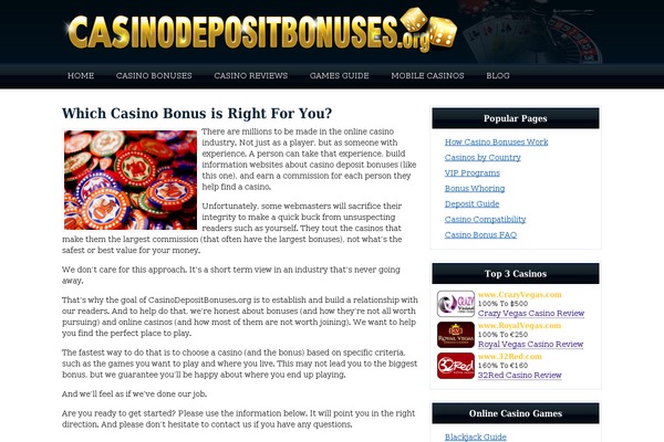 casinodepositbonuses.org site used Casinodepositbonuses