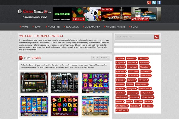 casinogames24.com site used Casinogames