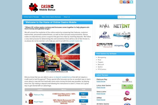 casinomobilebonus.co.uk site used Flytonic Theme