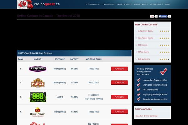 casinoquest.ca site used Spinoko