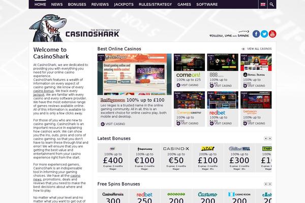 Casinoshark theme site design template sample